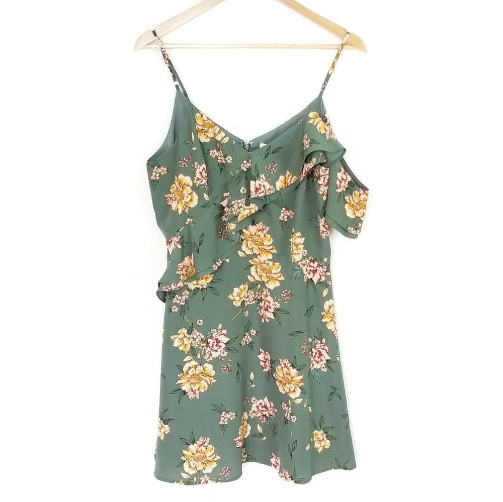 REVOLVE | JOA Ruffle Fit & Flare Floral Dress M